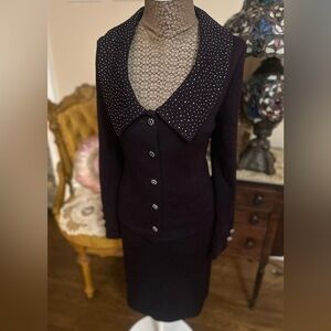St. John evening skirt suit Plum sz 6/4